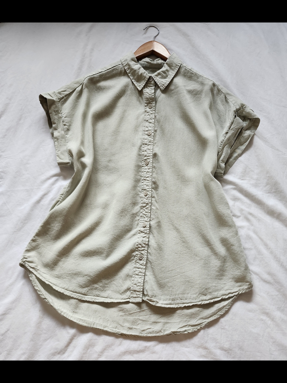 Light Sage Button-Down Short Sleeve Shirt